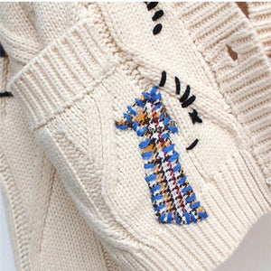 2021 Autumn Winter Women Cardigan Warm Knitted Sweater Jacket