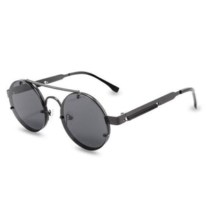Round Steampunk Sunglasses Brand Design Men Women Metal Punk Sun glasses Vintage Sunglass UV400 Shades Eyewear Gafas de Sol